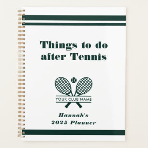 Personalisierte Tennisklubname Team Spieler 2025 Planer