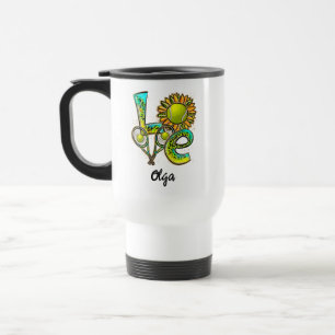 Personalisierte Tennisliebe Frohen Tennis Tag Reisebecher