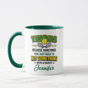 Personalisierte Tennisliebe Frohen Tennis Tag Tasse