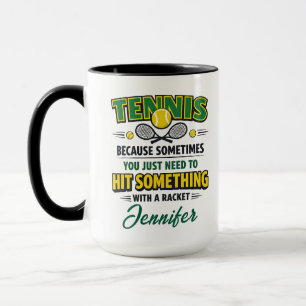 Personalisierte Tennisliebe Frohen Tennis Tag Tasse