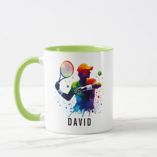 Personalisierte Tennisliebe Frohen Tennis Tag Tasse