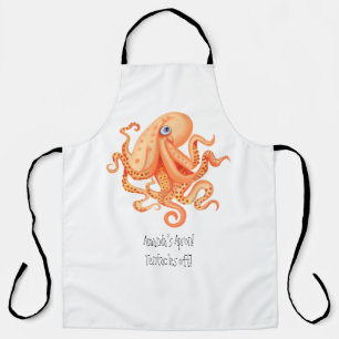 Personalisierte Tentakeln niedlicher Orangenoktopu Schürze