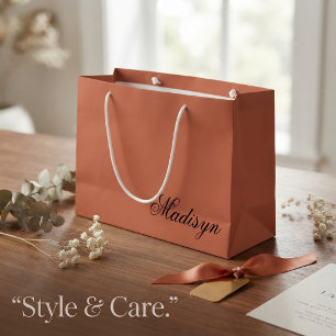Personalisierte Terrakotta-Geschenktasche für beso Große Geschenktüte