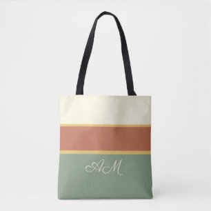 Personalisierte Terrakotta-Salbei-Monogramm-Tasche