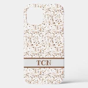 Personalisierte Terrazzo Braun und Beige und Weiß Case-Mate iPhone Hülle