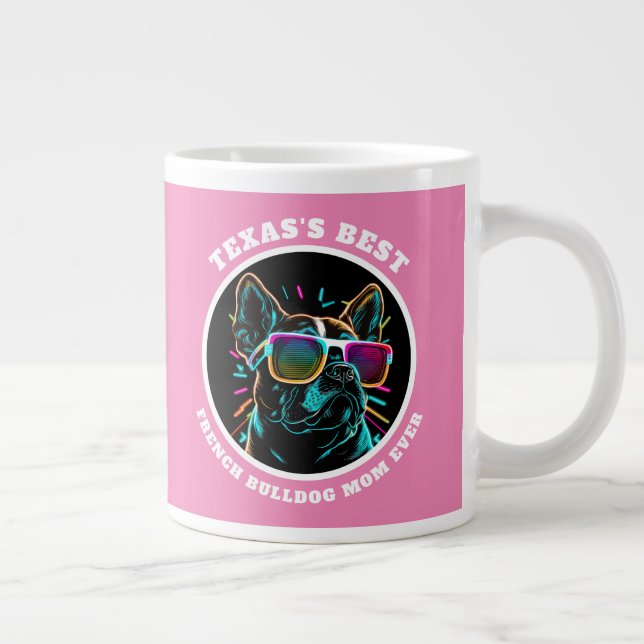 Personalisierte texanische Bulldogin-Mama Jumbo-Tasse (Rechts)