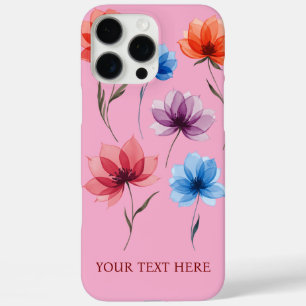 Personalisierte Text Blumen iPhone 16 Pro Max Hülle