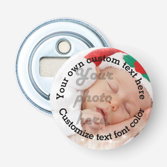 Personalisierte Text- und Fotoschablone Flaschenöffner (Vorderseite)