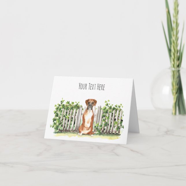 Personalisierte Textgrüßkarte für den Boxer-Hund Dankeskarte (Vorderseite)