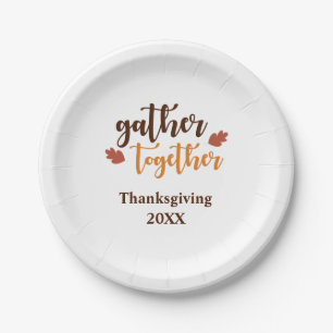 Personalisierte Thanksgiving Herbst Zusammenkunft Pappteller