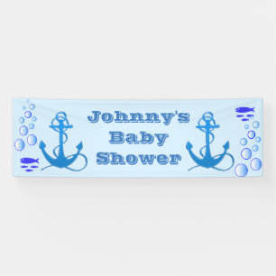 Personalisierte Themed Baby-Duschen-nautischfahne Banner