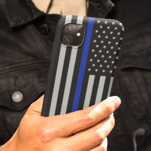 Personalisierte Thin-Blue-Line-Flagge iPhone 11 Hülle