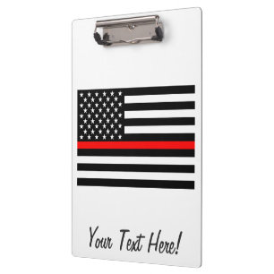Personalisierte "Thin Red Line"-amerikanische Flag Klemmbrett