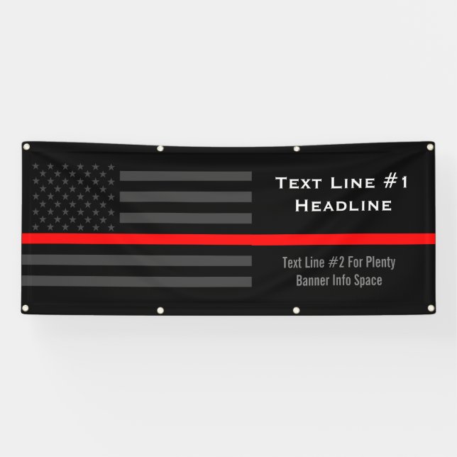 Personalisierte Thin Red Line USA-Flag-Handanzeige Banner (Horizontal)