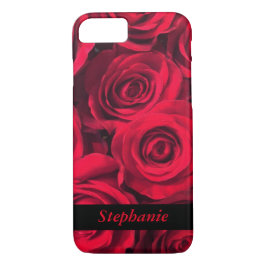 Personalisierte tiefrote Rosen-Blüte Case-Mate iPhone Hülle