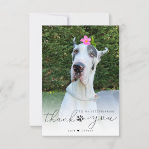 Personalisierte Tierarzt-Tierpflege-Tierfoto Dankeskarte