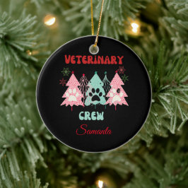 Personalisierte tierärztliche Crew Weihnachtsschmu Keramik Ornament