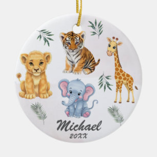 Personalisierte Tiere Elephant Lion Tiger Girafe Keramik Ornament