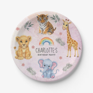Personalisierte Tiere Elephant Lion Tiger Girafe Pappteller