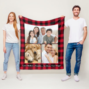 Personalisierte Tierfamilie Fleecedecke