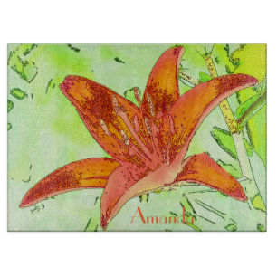 Personalisierte Tigerlilie Cutting Board Schneidebrett