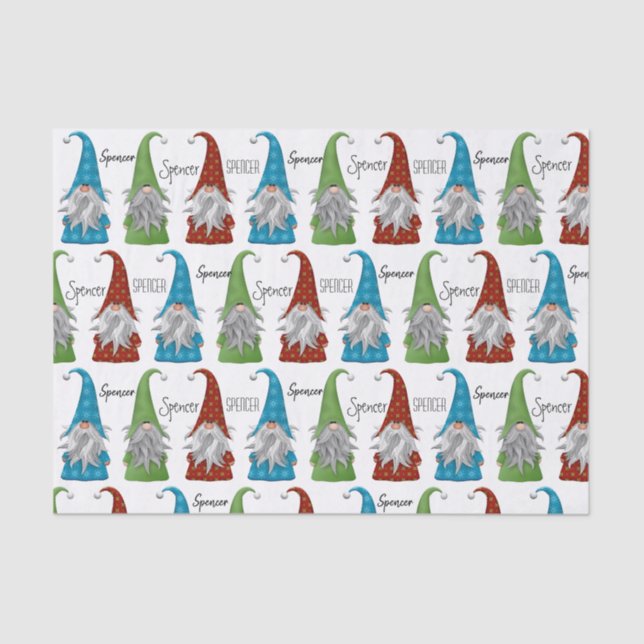Personalisierte Tissue Sheets von Weihnachtsgnomen Seidenpapier (Vorderseite)