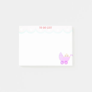 Personalisierte To-Do-Liste & Babysportwagen Post-it Klebezettel