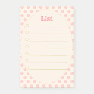 Personalisierte To-Do-Liste & rosa gepunktete Lini Post-it Klebezettel