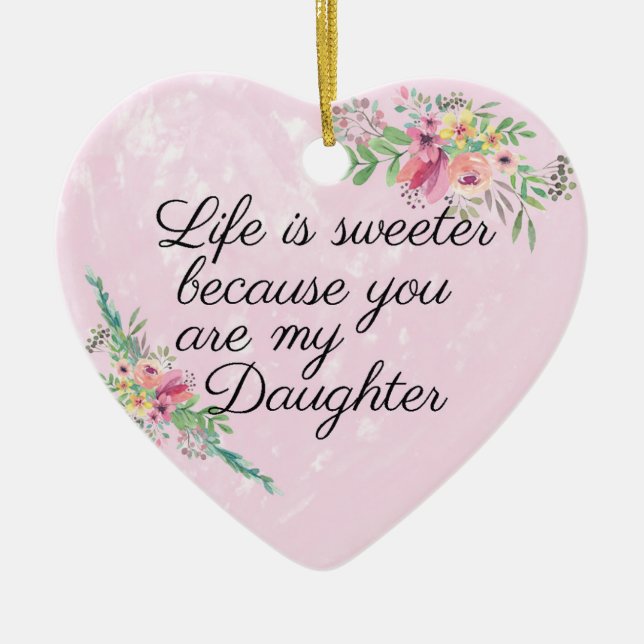 Personalisierte Tochter-Verzierung Keramik Ornament (Vorne)