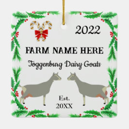 Personalisierte Toggenburg Milchziegenfarm Weihnac Keramikornament