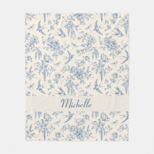 Personalisierte Toile de Jouy Fleece-Decke Fleecedecke