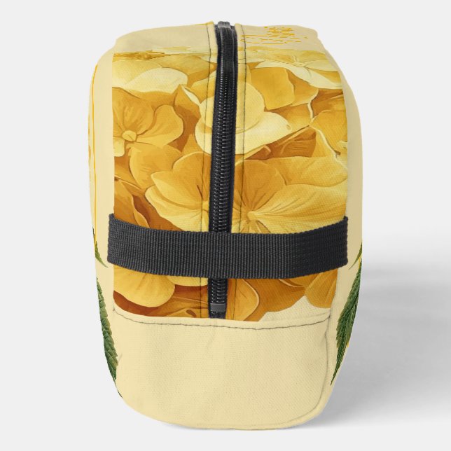 Personalisierte Toilettenbeutel - Gelbes Hydrangea Waschbeutel (Links)