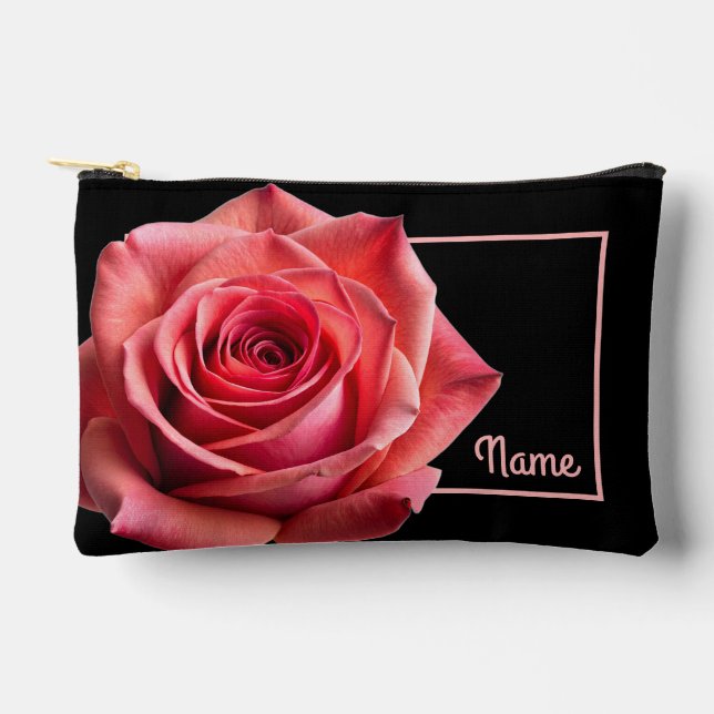 Personalisierte Toilettenbeutel - Koralle/Rosa Ros Zubehörtasche (Vorderseite)