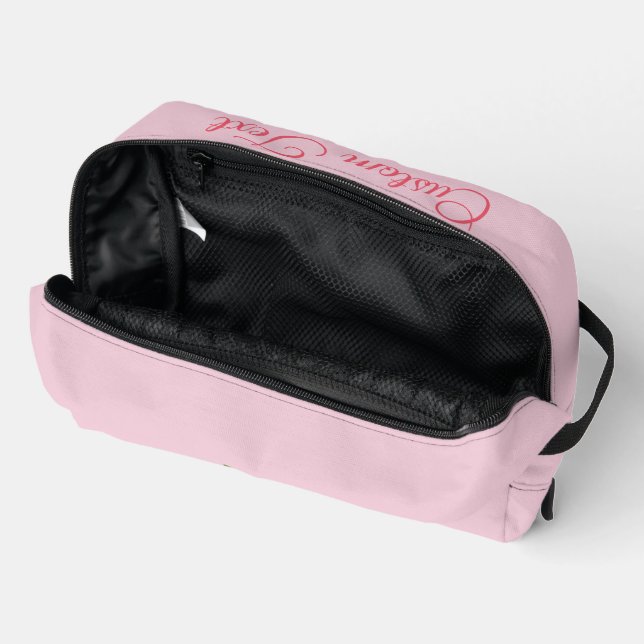 Personalisierte Toilettenbeutel - Pink Peony Waschbeutel (Offen)