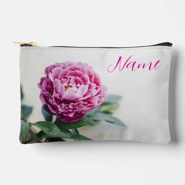 Personalisierte Toilettenbeutel - Pink Peony Zubehörtasche (Vorderseite)