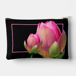 Personalisierte Toilettenbeutel - Rosa Lotus Zubehörtasche