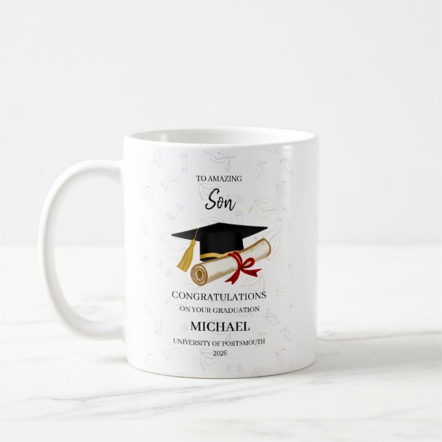 Personalisierte tollen Sohn-Abschlussfeier Kaffeetasse (Links)