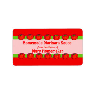 Personalisierte Tomatensauce-Aufkleber Adressaufkleber