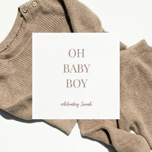 Personalisierte Ton-Rosé-Baby-Jungen-Party Serviette
