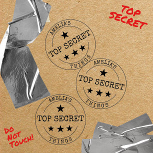 PERSONALISIERTE TOP SECRET SELBSTINKENDE BRIEFMARK PERMASTEMPEL