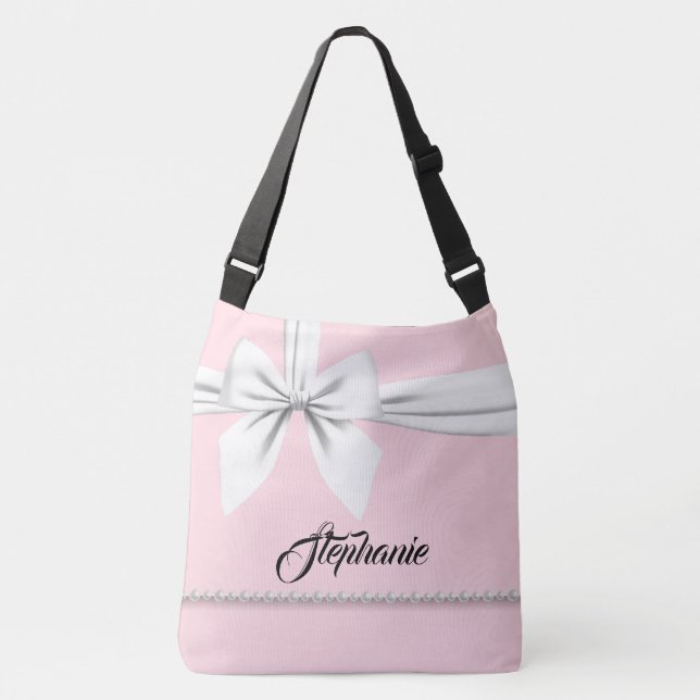 Personalisierte Tote Beutel Pink Fett & Bougie Ges Tragetaschen Mit Langen Trägern (Vorderseite)