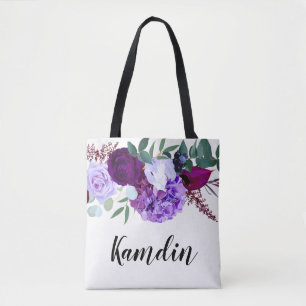Personalisierte Tragetasche Lavendel Hibiskus auf
