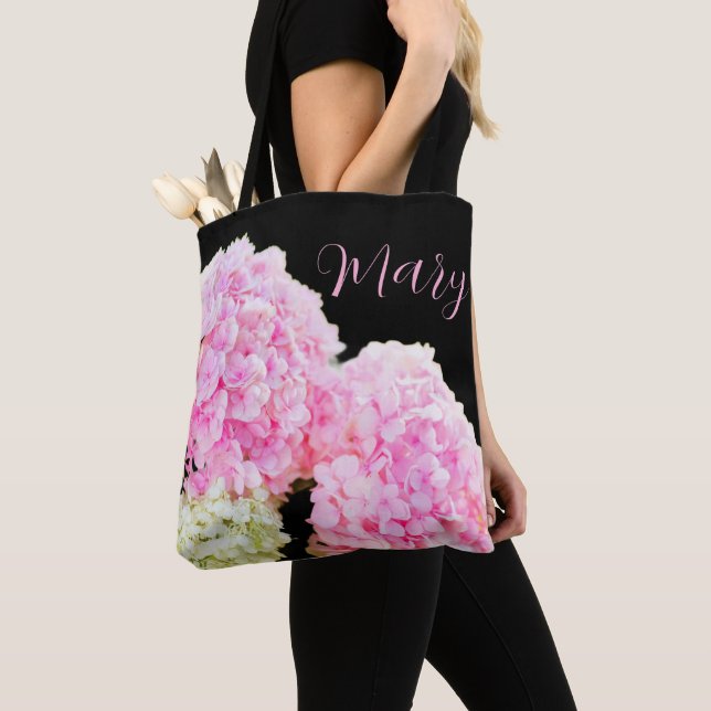 Personalisierte Tragetaschen - Rosa Hydrangea (Von Nahem)