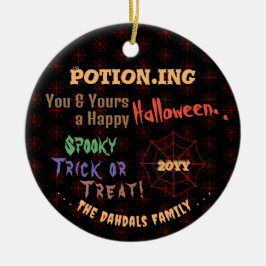 Personalisierte Tränke, buntes Halloween-Spinnenne Keramik Ornament