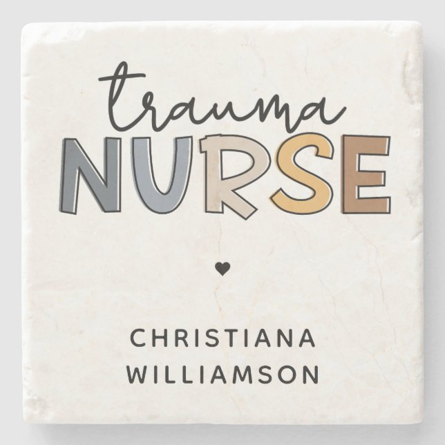 Personalisierte Trauma Nurse Trauma Pflegegeschenk Steinuntersetzer (Vorderseite)