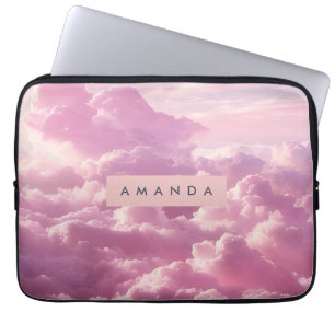 Personalisierte traumhafte pastellrosa Wolke Laptopschutzhülle