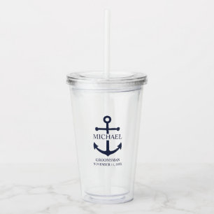 Personalisierte Trauzeuge der Nautischen Marine Acryltrinkbecher
