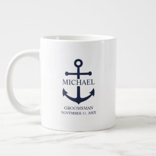 Personalisierte Trauzeuge der Nautischen Marine Jumbo-Tasse