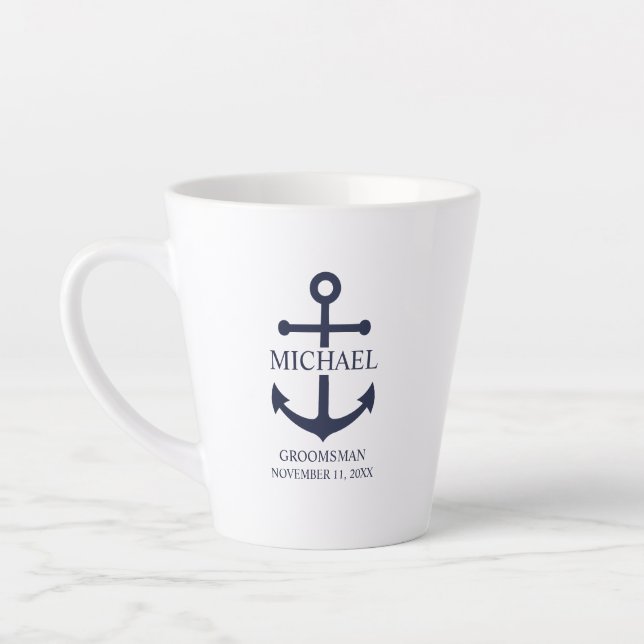 Personalisierte Trauzeuge der Nautischen Marine Milchtasse (Links)