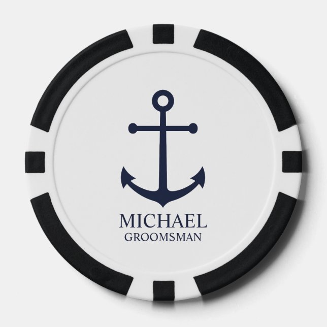 Personalisierte Trauzeuge der Nautischen Marine Pokerchips (Vorderseite)
